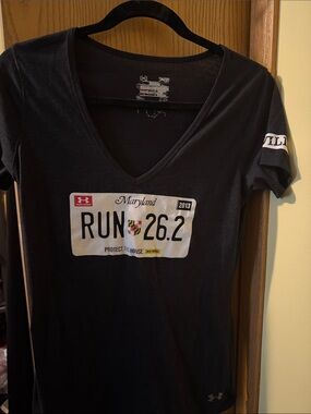 Under Armour Black V-Neck RUN 26.2 Graphic Tee